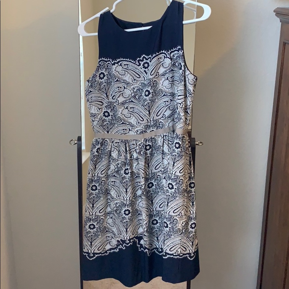Loft Petites Dress- Blue/Gray